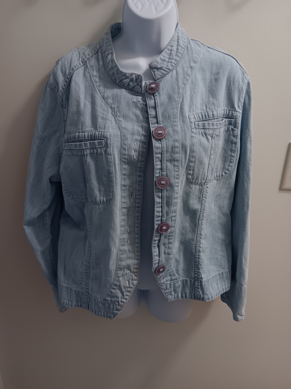 Christopher Banks Light Blue Women's Denim Jacket - Casual Button Front